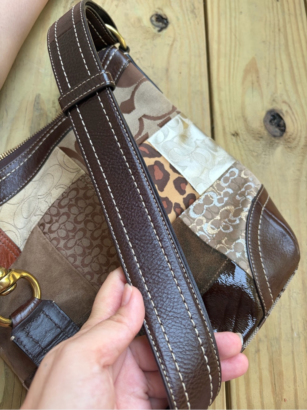 Coach Patchwork Brown Multi-Color Women’s Shoulder Bag - Picture 15 of 15